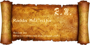 Radda Mónika névjegykártya